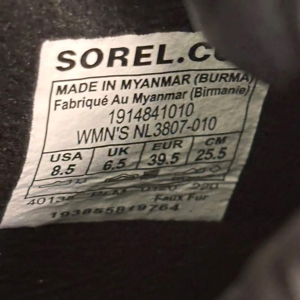 Sorel Out N About III Conquest Waterproof‎ Boots Black Leather NL3807 Womens 8.5